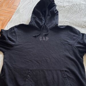 GAP Black Pullover Hoodie with Embroidered Logo